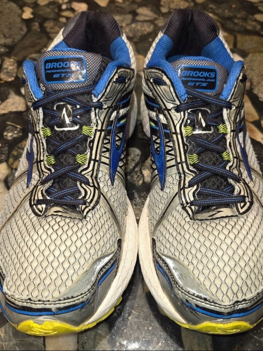 Brooks Adrenaline GTS 15 Blue Gray Silver Mens Running Shoes Sneakers Size 11 D - Picture 3 of 8